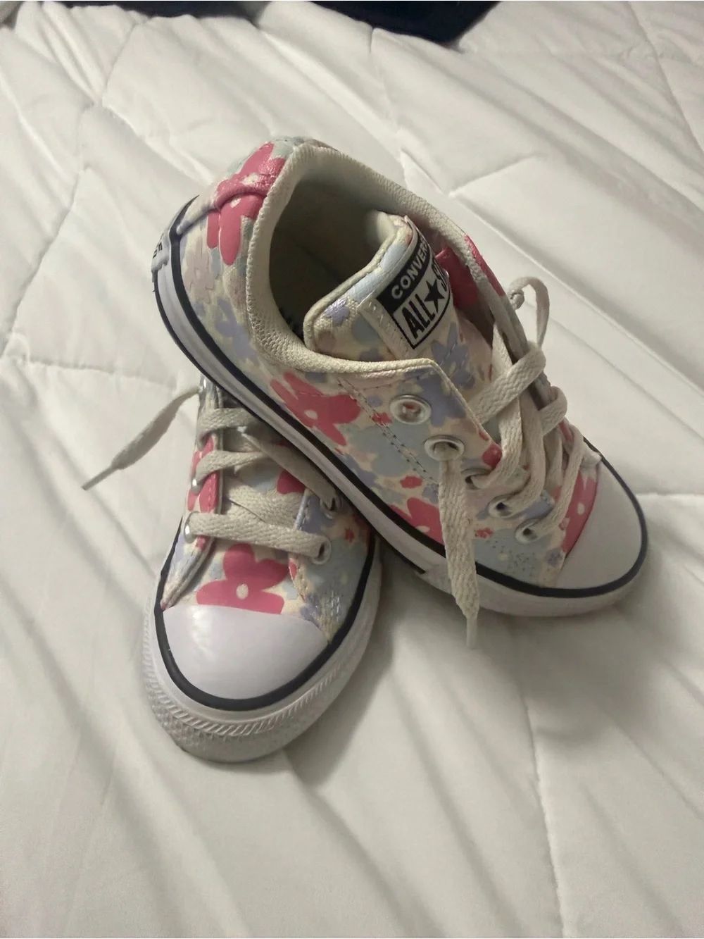 Converse Kids All Star Floral Low Top Sneakers - Pink, Lavender, White